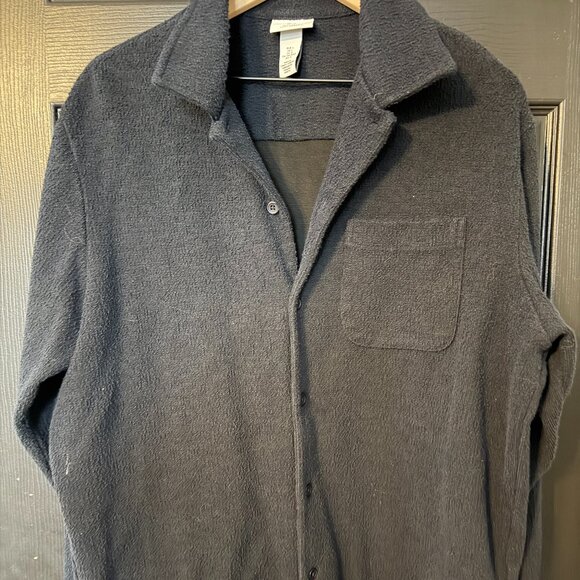 H&M Other - Mens H&M Long Sleeve Heavy Weight Knit Button Down Black Regular Fit Large